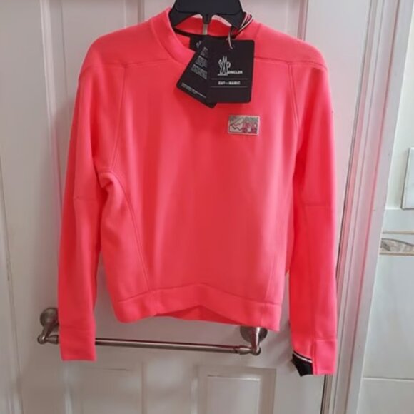 Moncler Grenoble Pink Ski Mountain Logo Fleece Sweater